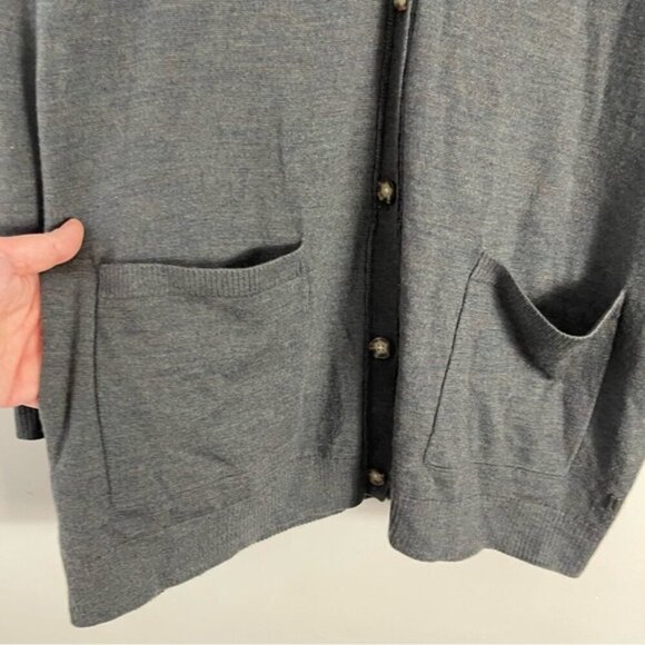 KIT & ACE Merino Wool Oversized Slouchy button up Cardigan grey green Size XS/S - Picture 4 of 10